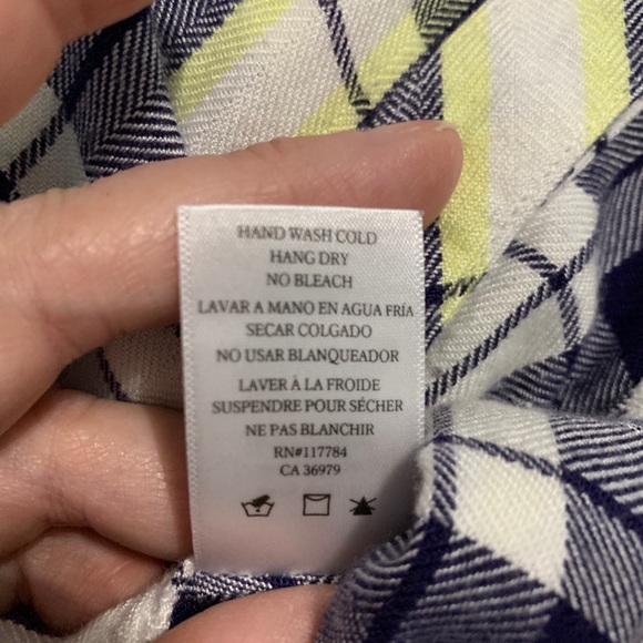 Rails plaid button down shirt, yellow, navy, white - Picture 6 of 7